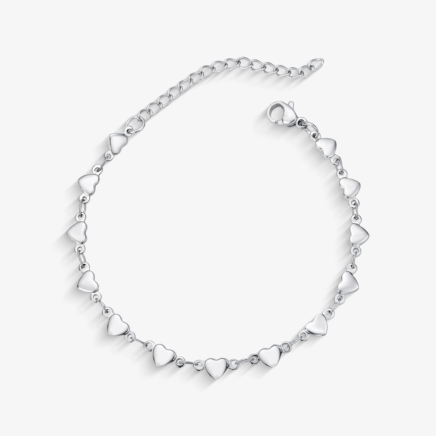 Pulseira Aço Base Corações