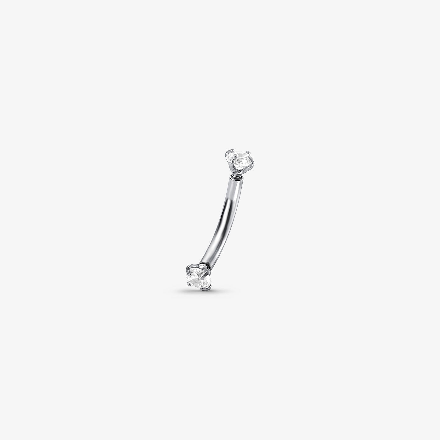 Piercing Microbell Curvo Aço 2 Cristal 2.5mm