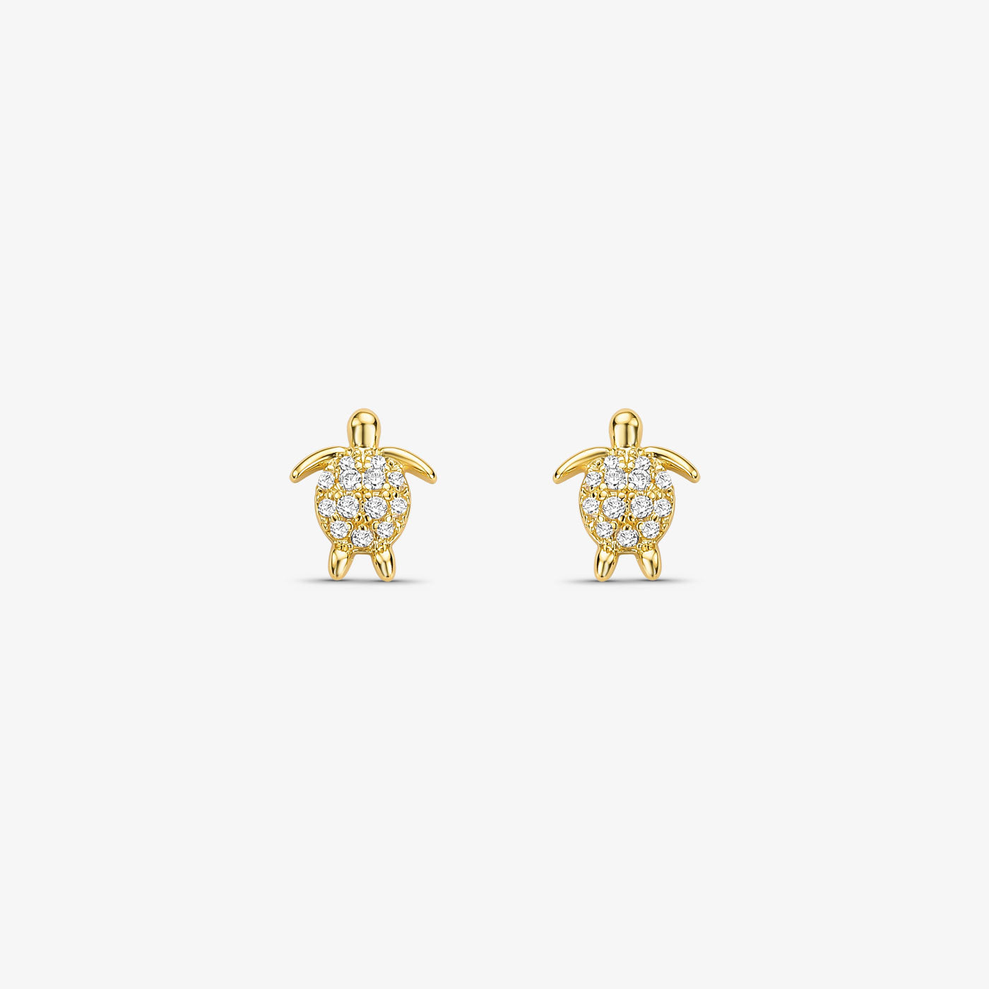 Brinco Tartaruga Cravejada Folheado a Ouro 18k