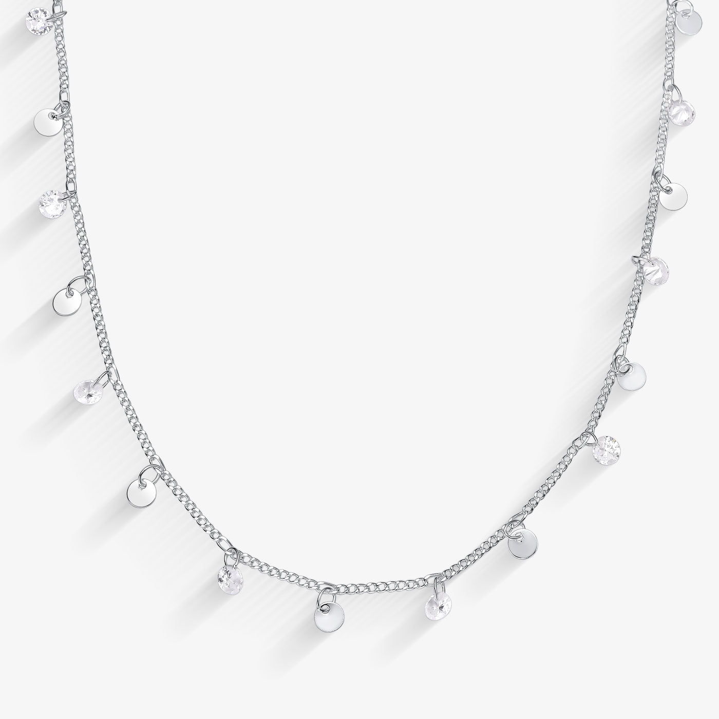 Choker Chapinhas com Zircônias Folheado a Prata