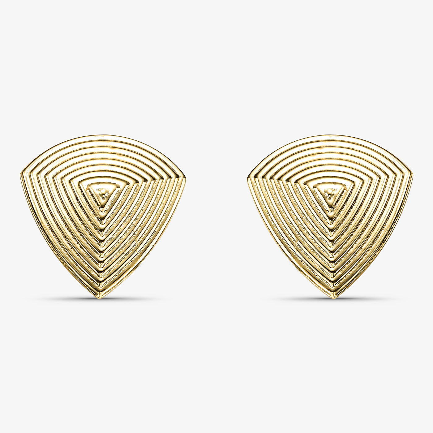 Brinco Triângulo Texturizado Folheado a Ouro 18k