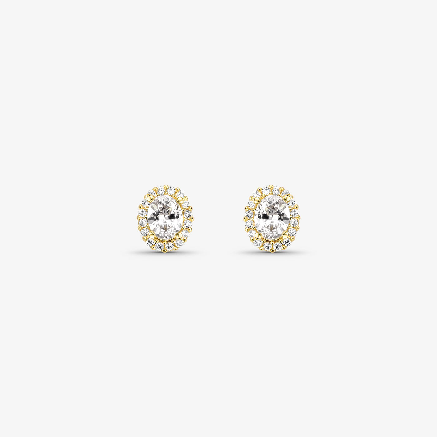Brinco Pedra Cristal Folheado a Ouro 18k