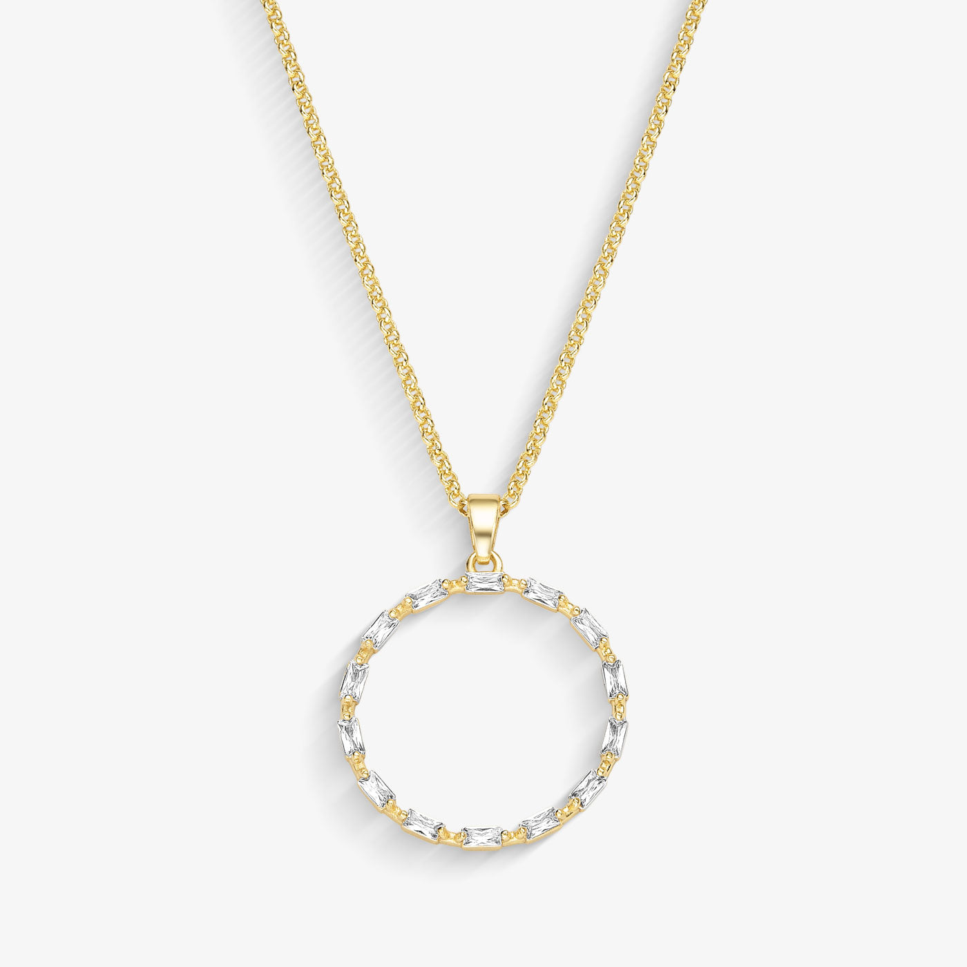 Colar Círculo de Zircônia Folheado a Ouro18k