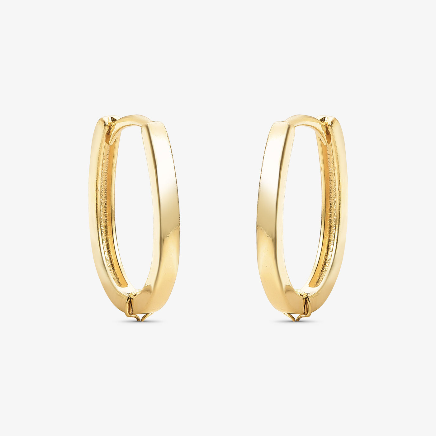 Brinco Argola Oval M Folheado a Ouro 18k