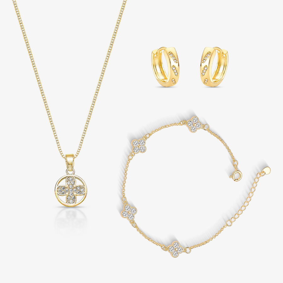 Mix Amuleto de Mãe Folheado a Ouro 18k