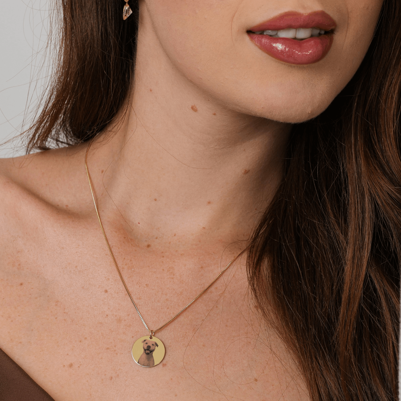 Colar Medalha com Foto Personalizado Folheado a Ouro 18K