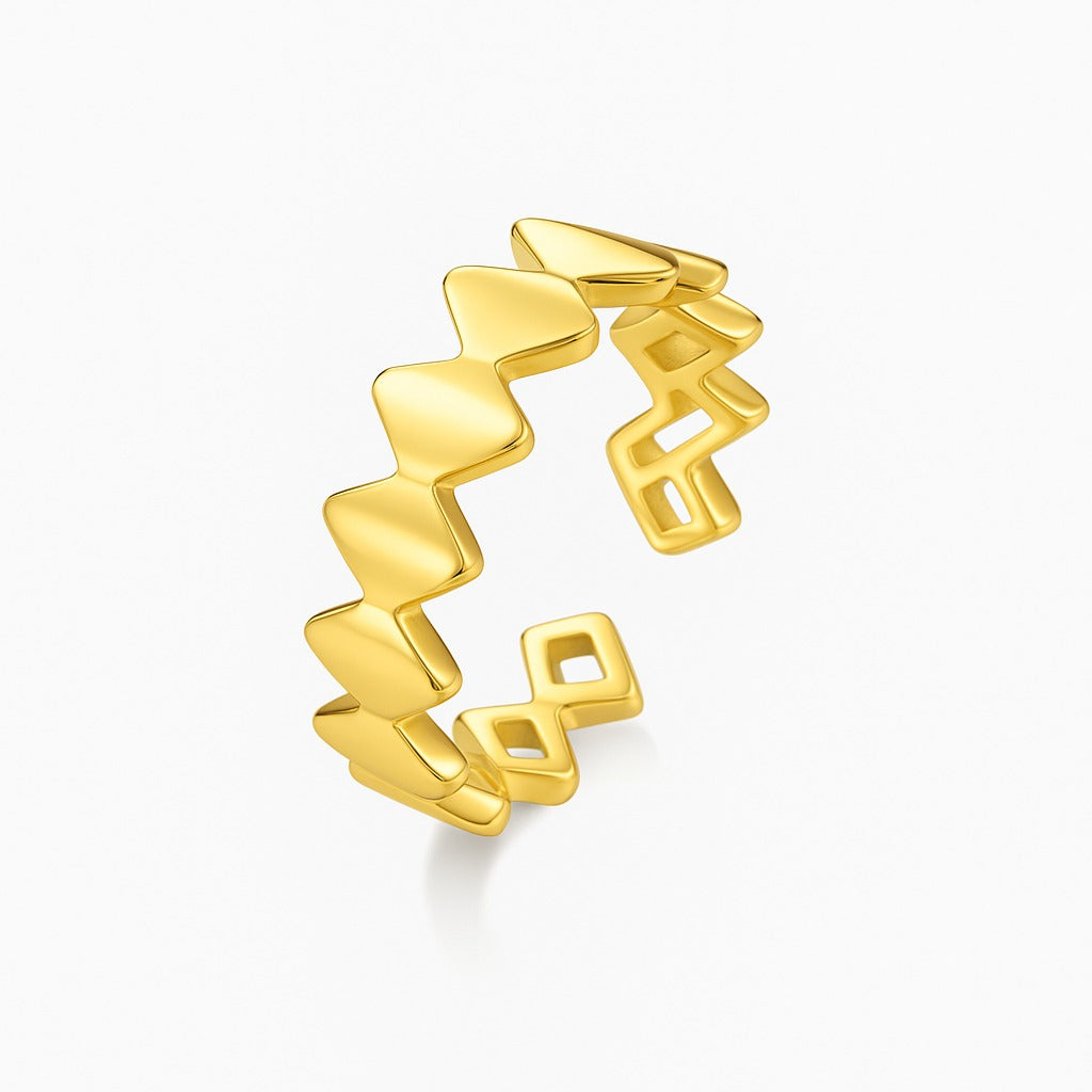 Anel Regulável Coroa Folheado a Ouro 18k