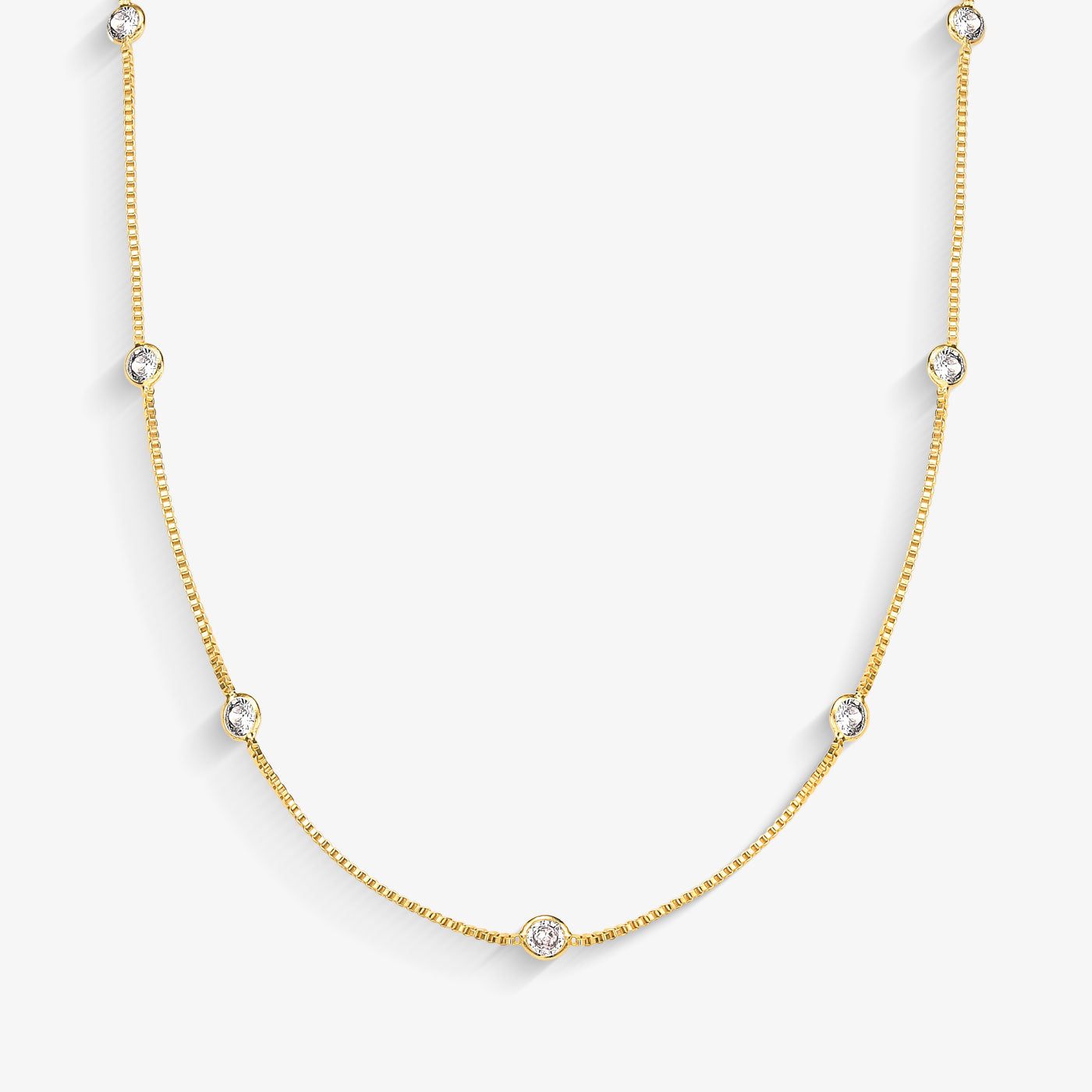 Colar Mini Zircônias Folheado a Ouro 18k