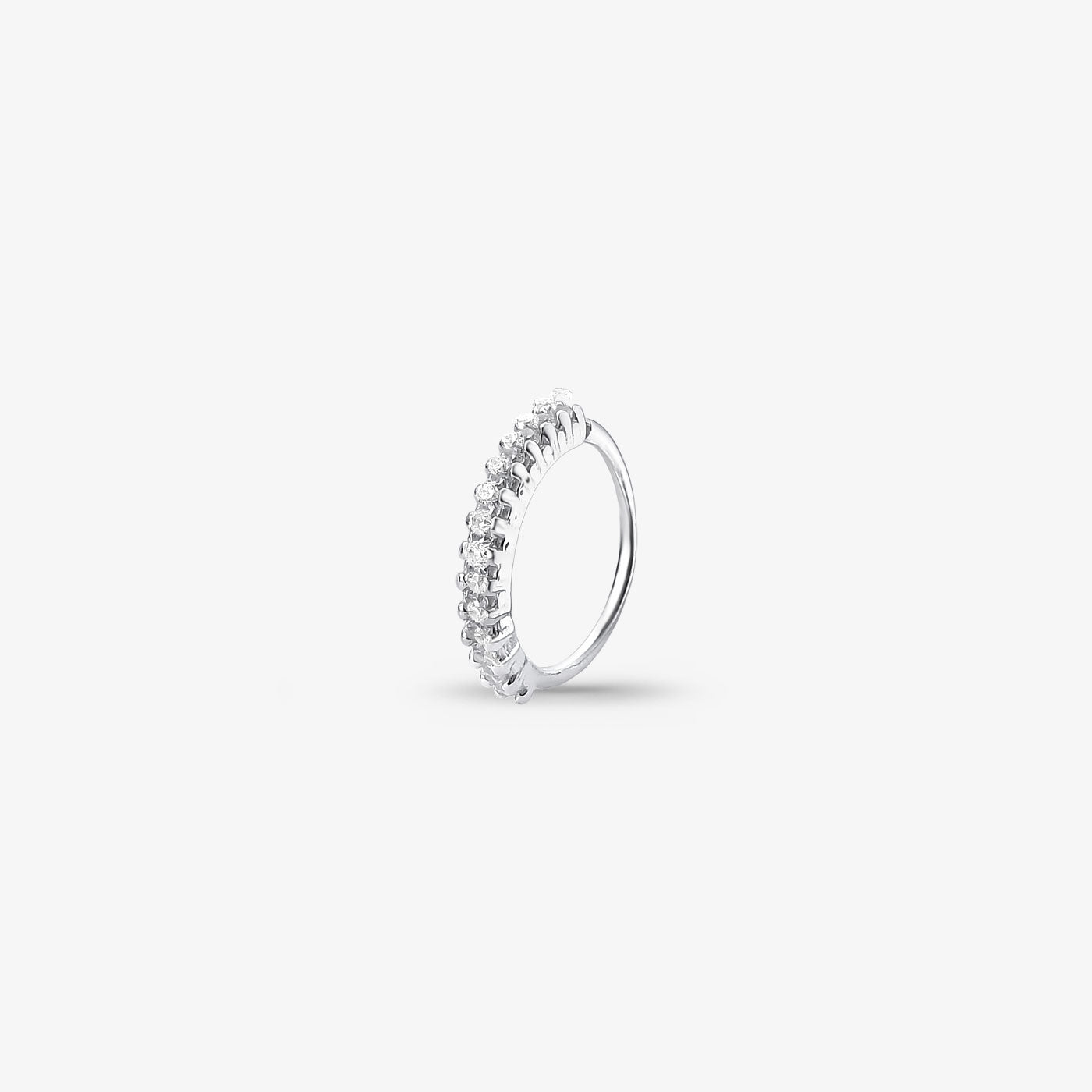 Piercing Nostril Prata Argola Cravejada