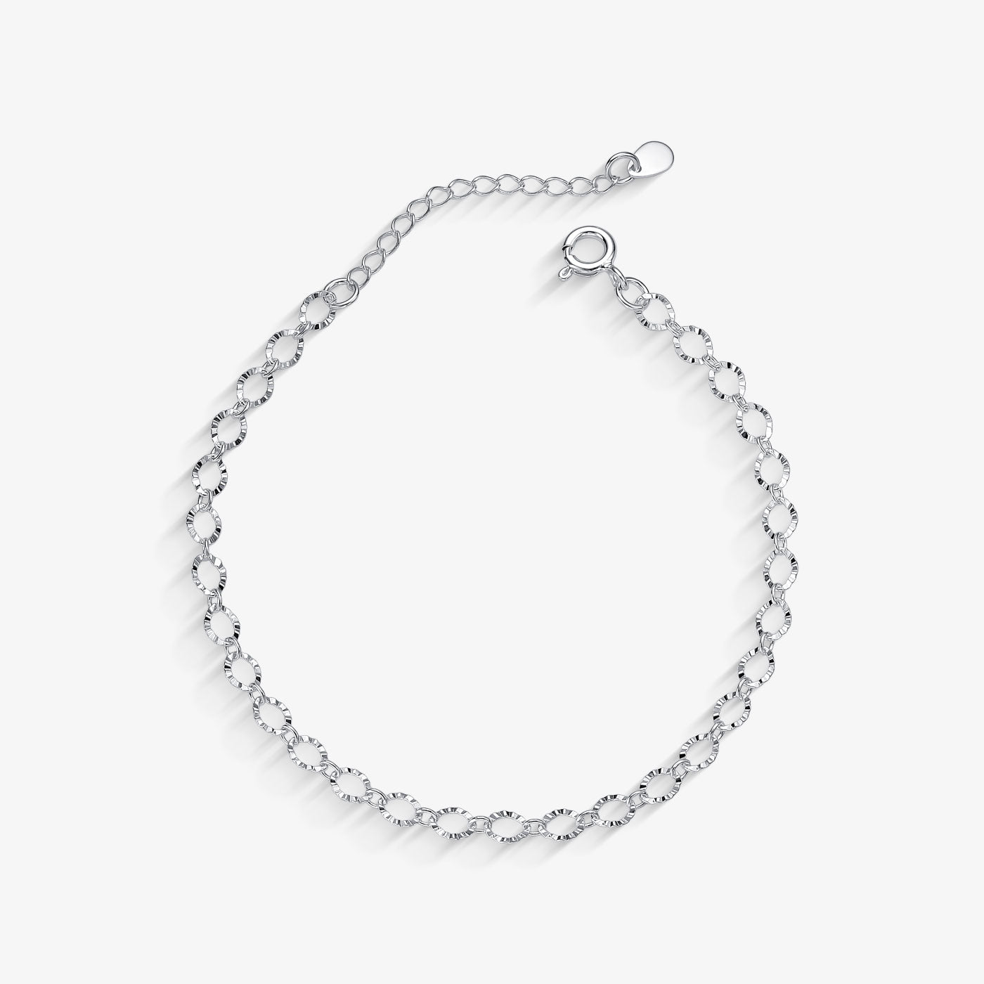 Pulseira Elo Português Texturizado Folheado a Prata