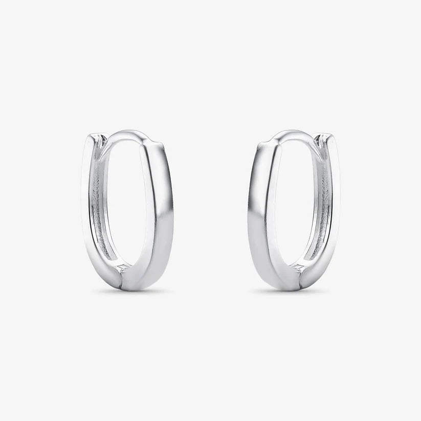 Brinco Argola Oval M Folheado a Prata