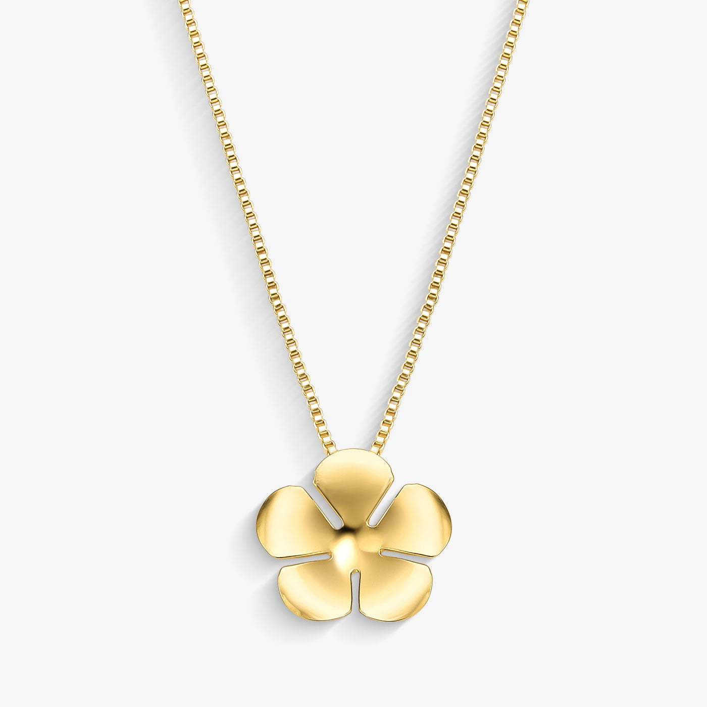 Colar Flor Lisa Folheado a Ouro 18k