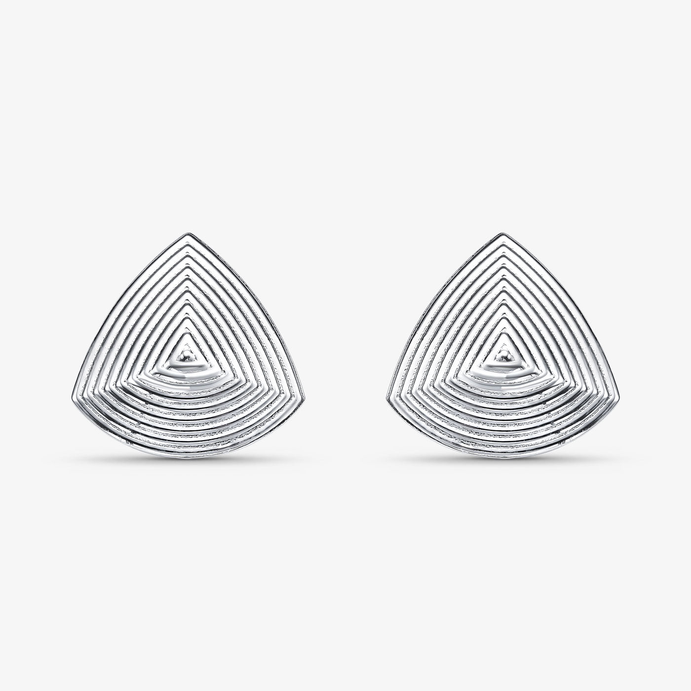 Brinco Pirâmide Texturizada Folheado a Prata