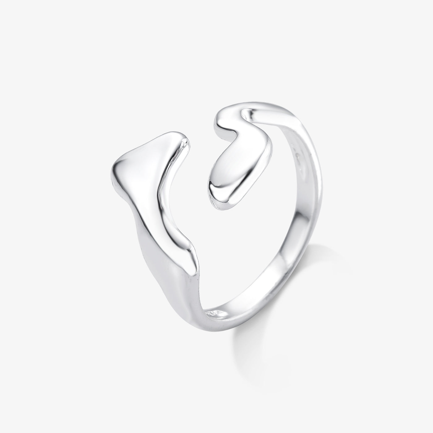 Anel Regulável Orgânico Folheado a Prata