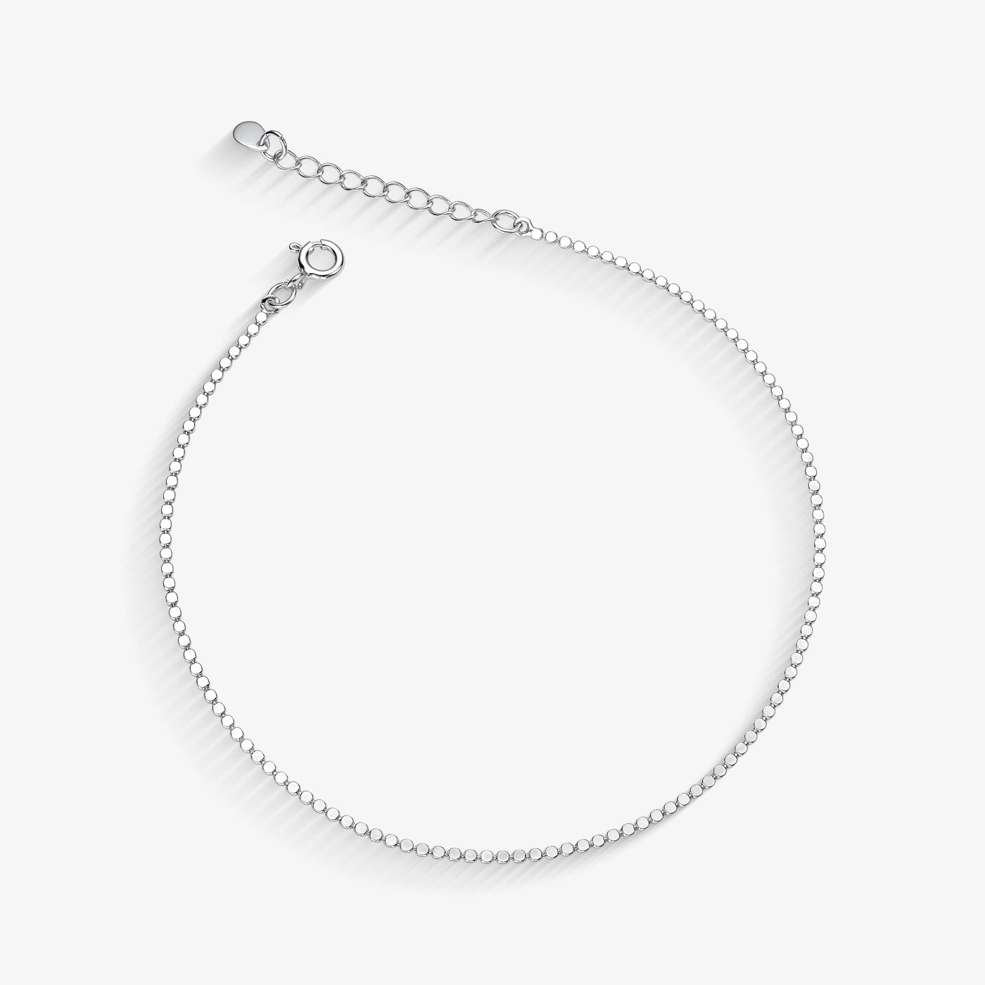 Tornozeleira Elo chapinha Folheado a Prata