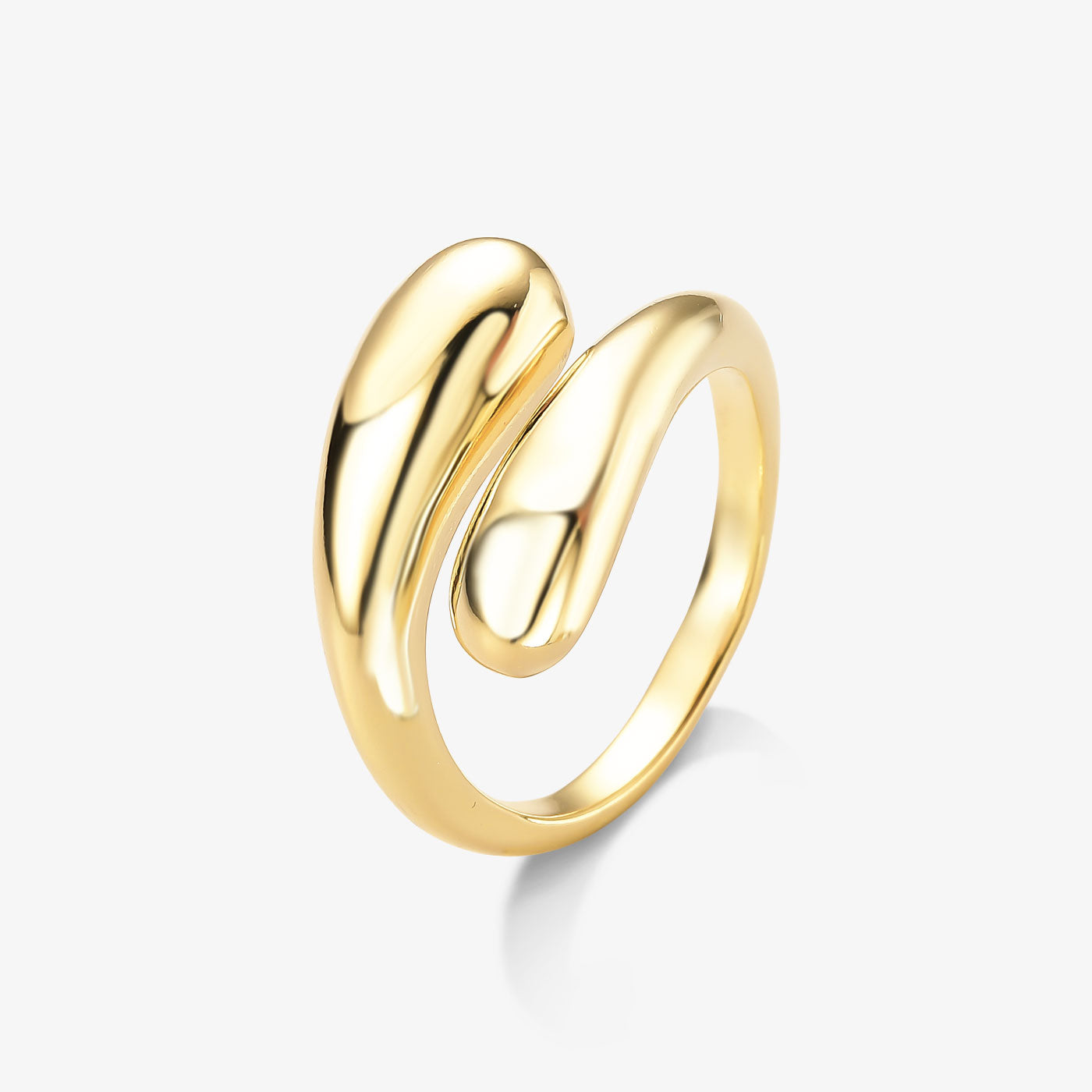 Anel Regulável Duplo Orgânico Folheado a Ouro 18k