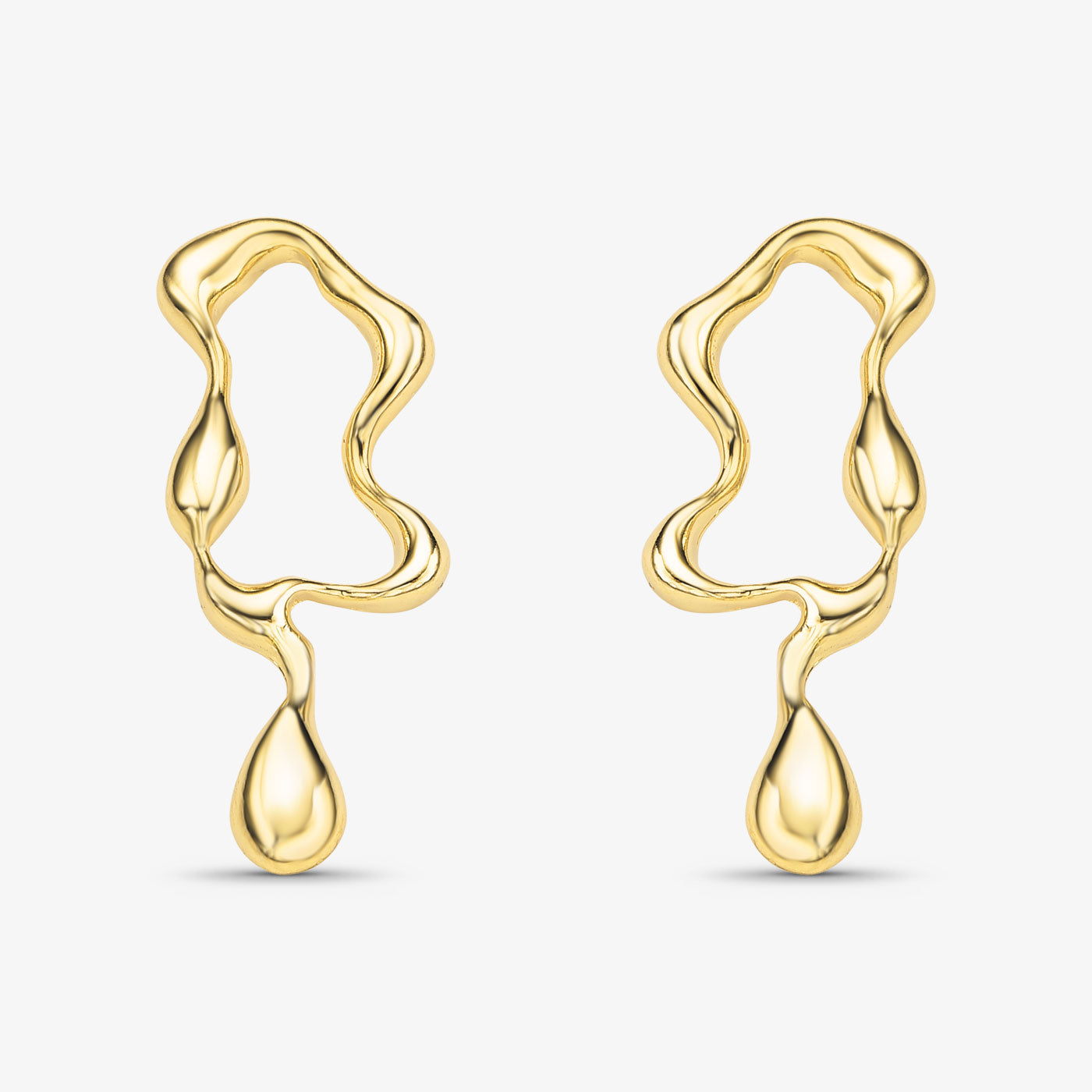 Brinco Orgânico Folheado a Ouro 18k