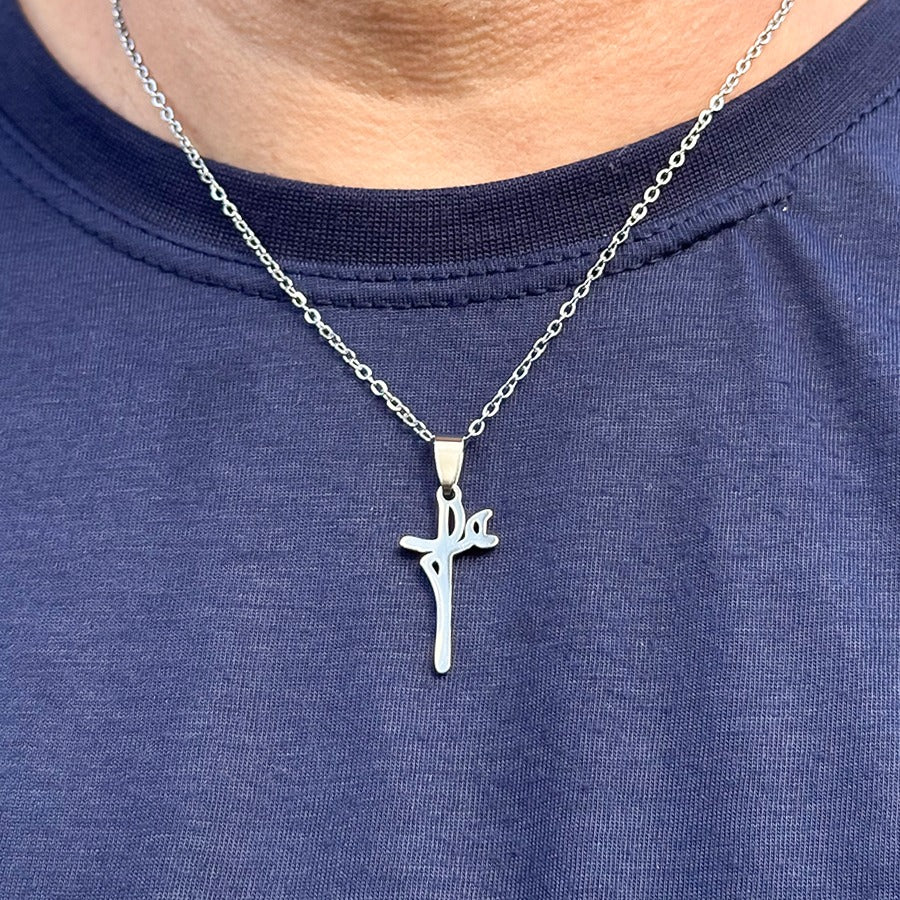 Corrente Masculina Aço Fé