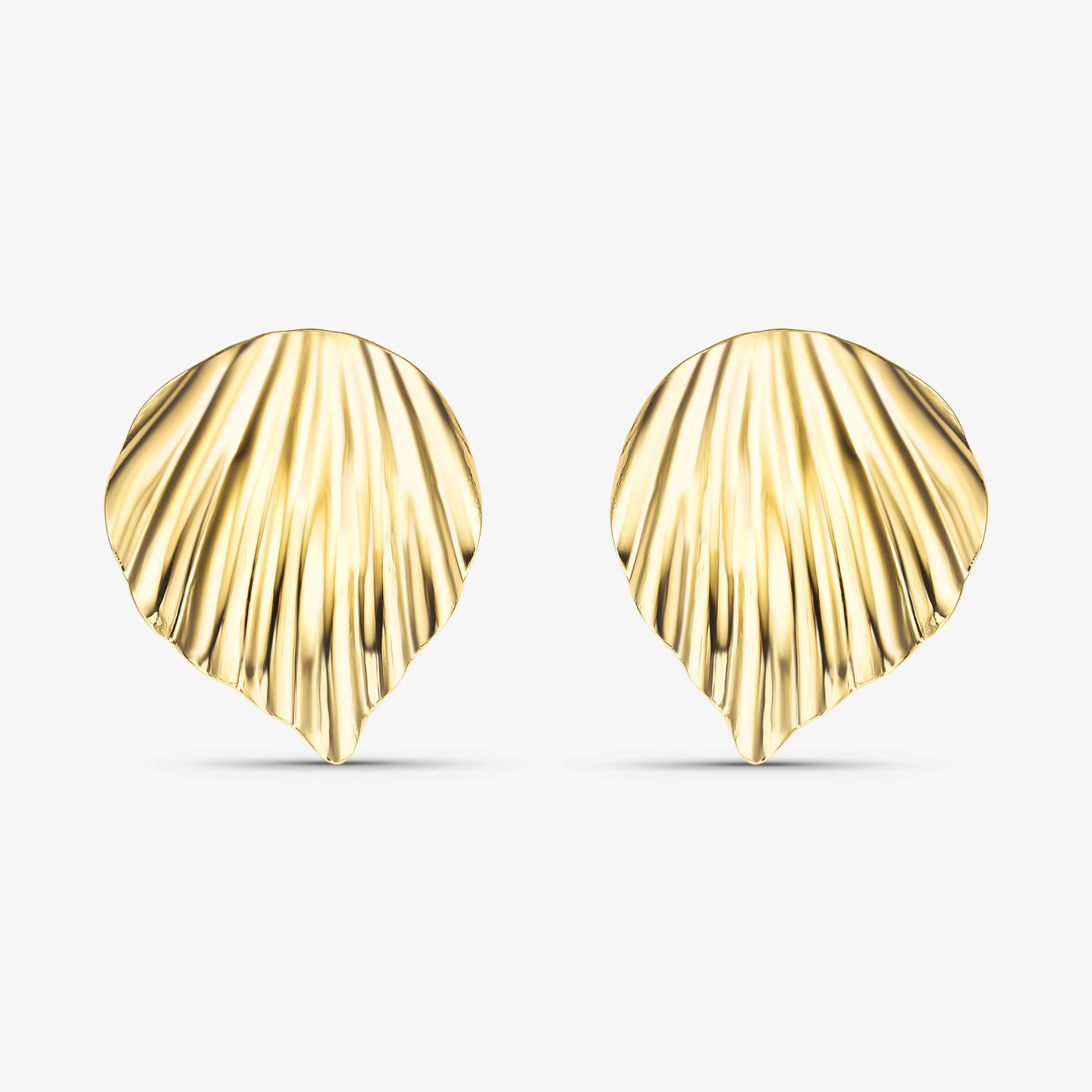 Brinco Concha Texturizada Orgânica Folheado a Ouro 18K