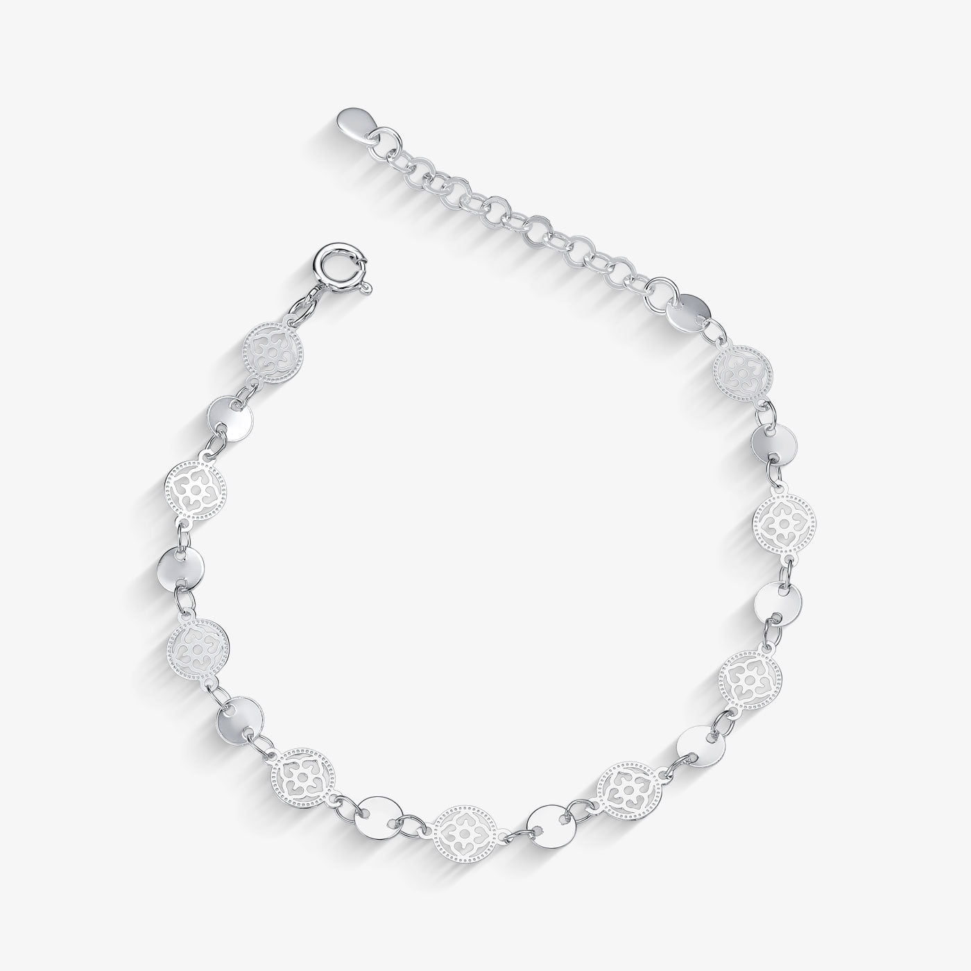 Pulseira Mini Mandalas Folheado a Prata