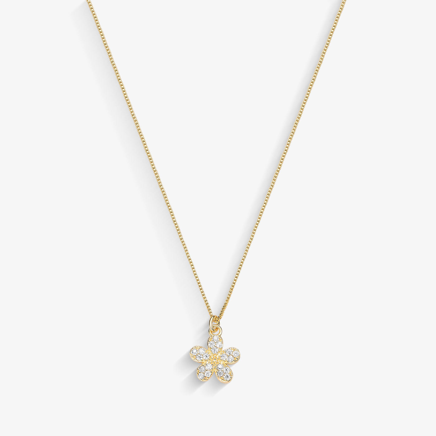 Colar Flor Cravejada Folheado a Ouro18k