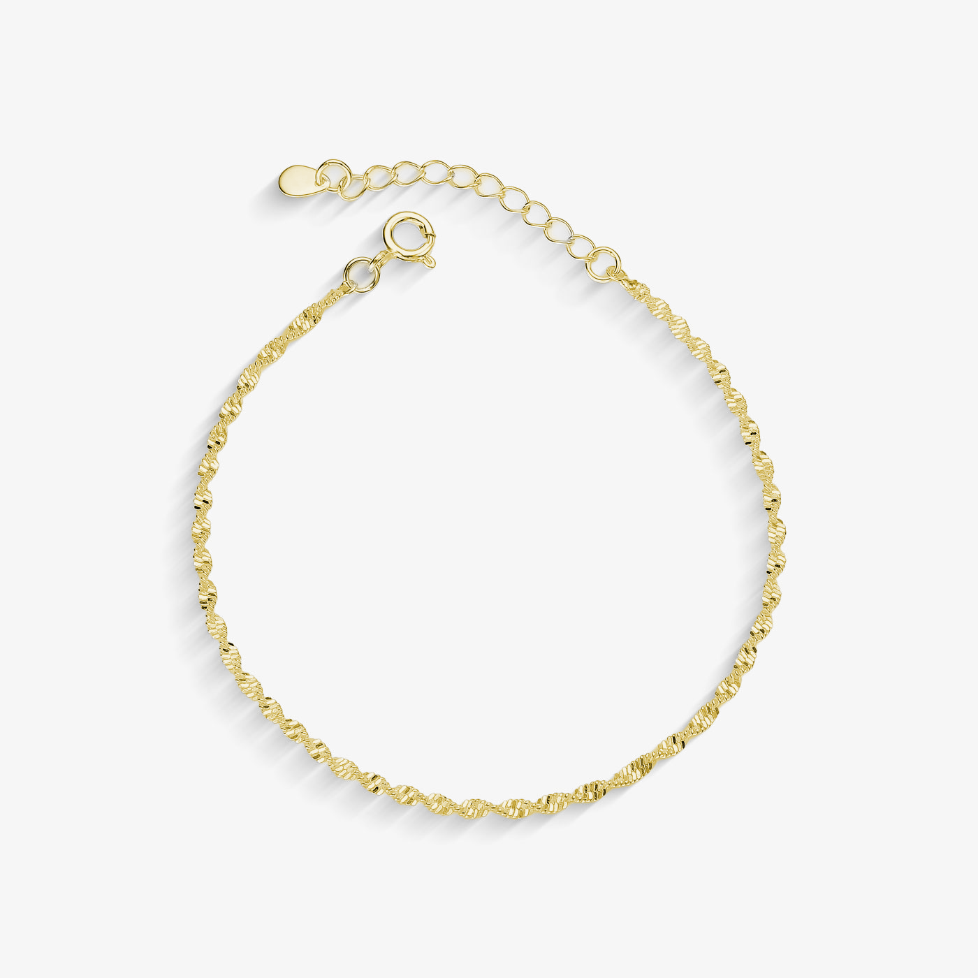 Pulseira Torcida Laminada Folheado a Ouro 18k