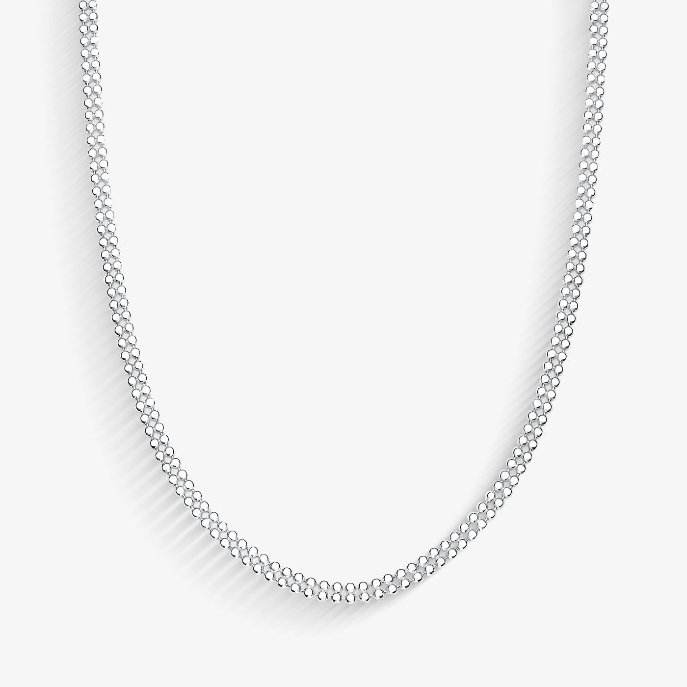 Choker Fileira Dupla de Bolinhas Achatadas Folheado a Prata