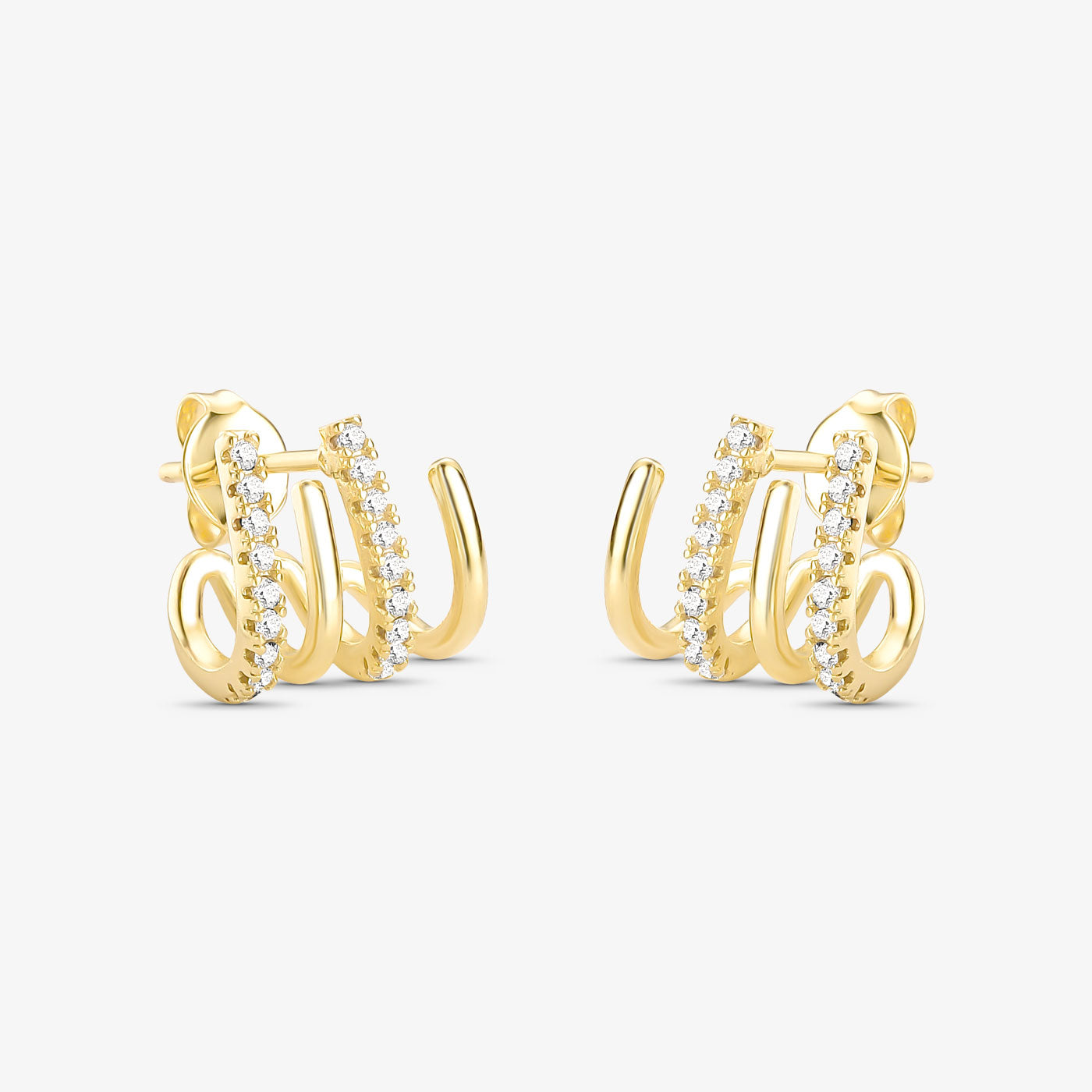 Brinco Garra Cravejada Folheada a Ouro 18k