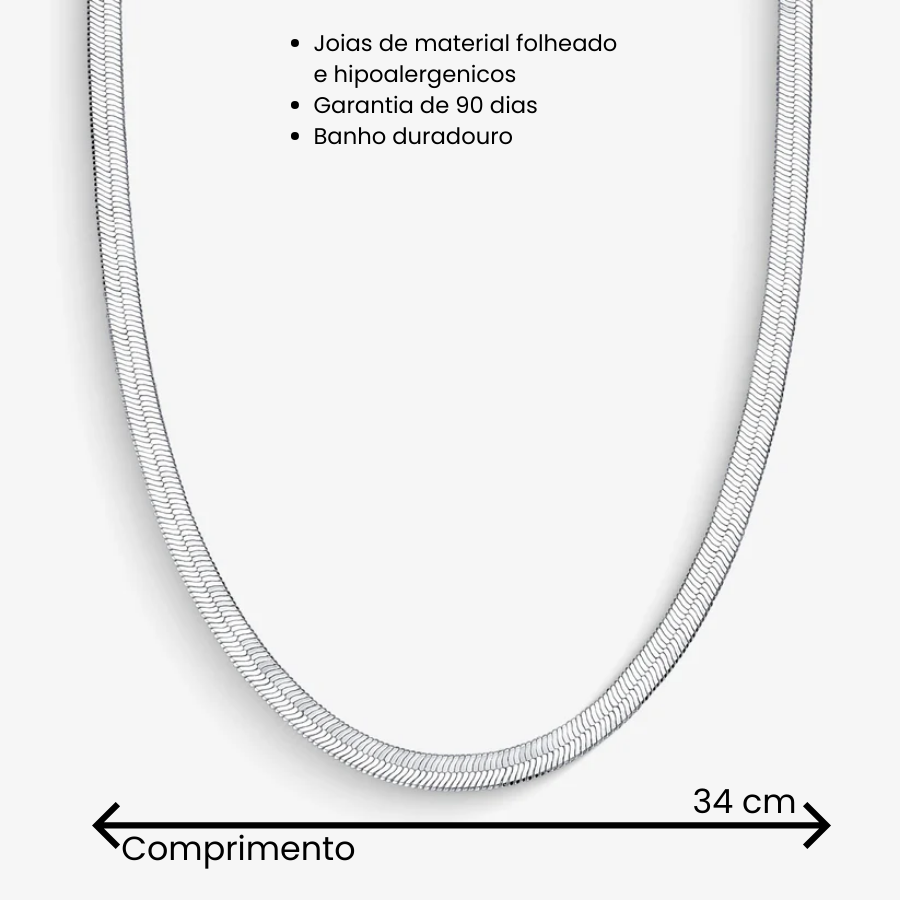 Choker Malha Italiana Folheado a Prata