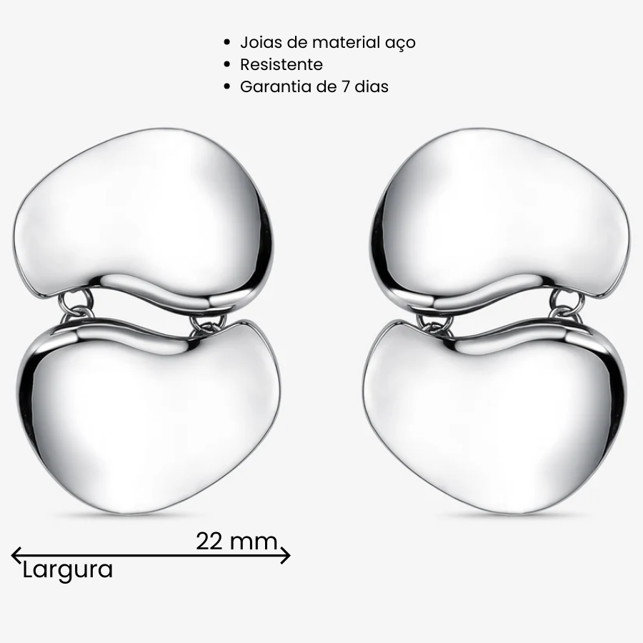 Brinco Aço Orgânico Duplo