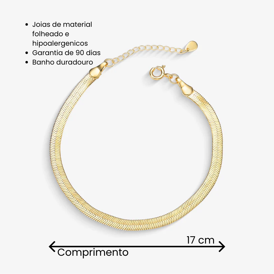 Pulseira Malha Italiana Folheado a Ouro18k