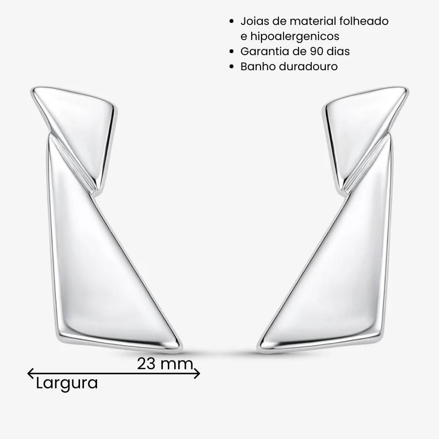 Brinco Geométrico Folheado a Prata