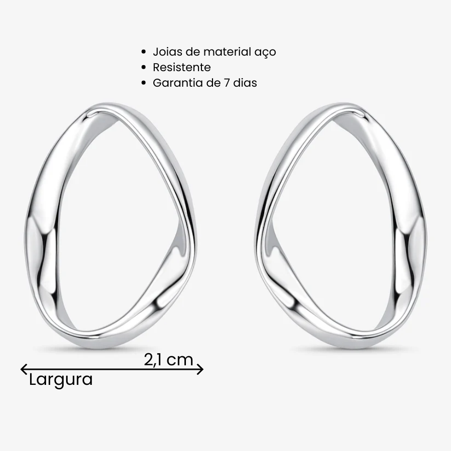 Brinco Aço Orgânico Vazado