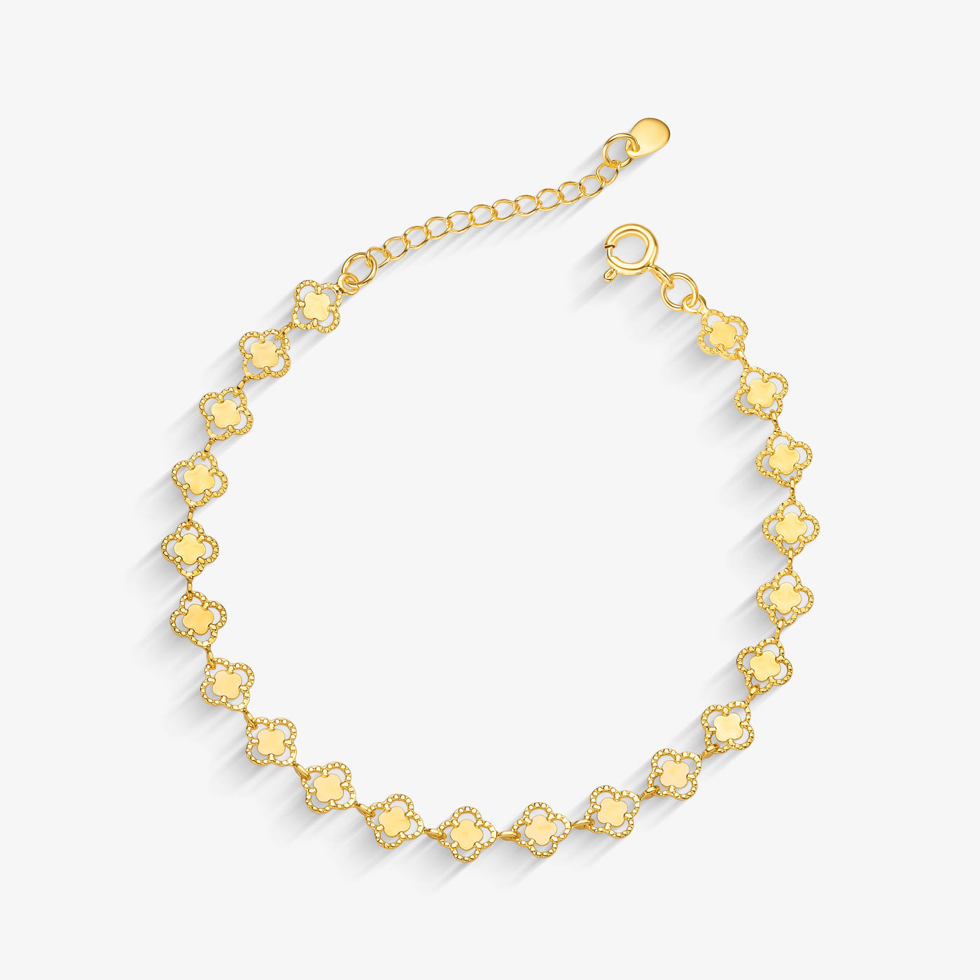 Pulseira Trevo Chapinha Vazado Folheado a Ouro 18k