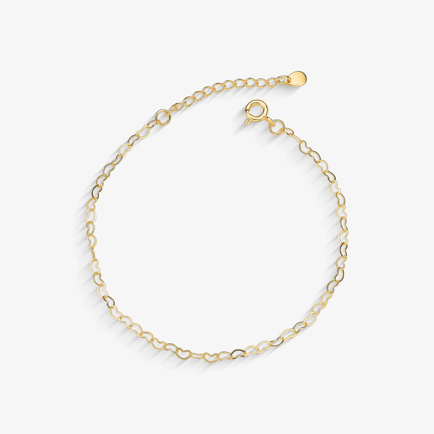 Pulseira Elo Coração Pequeno Folheado a Ouro18k