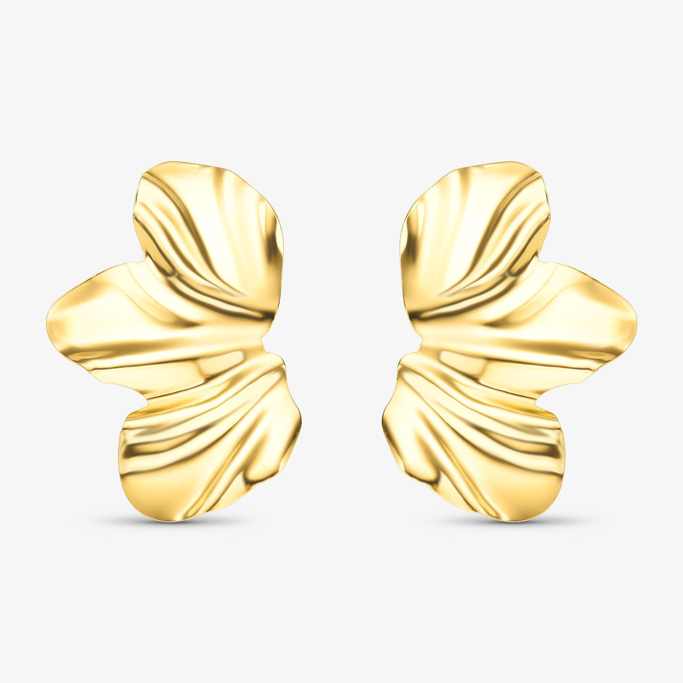 Brinco Flor Orgânica Folheado a Ouro 18K