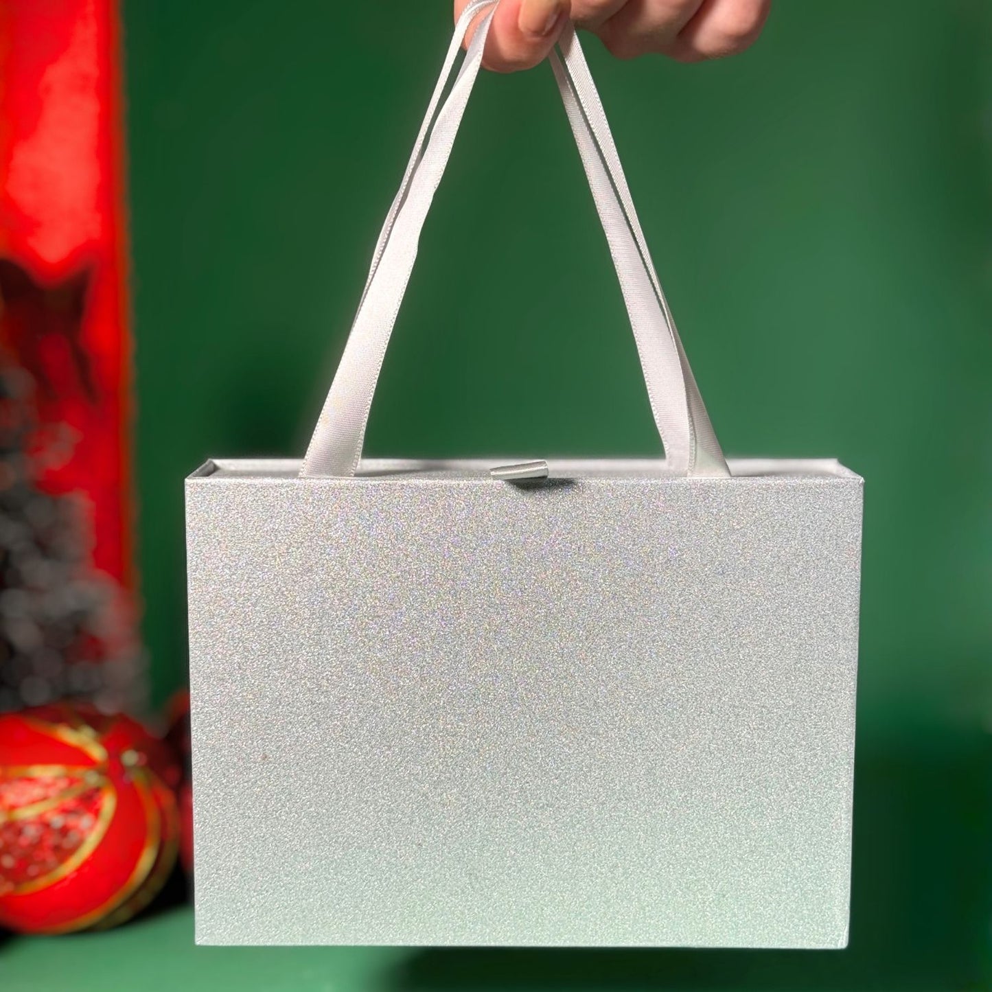 Bolsa Presente Sayuri- Caixa Prata Glitter