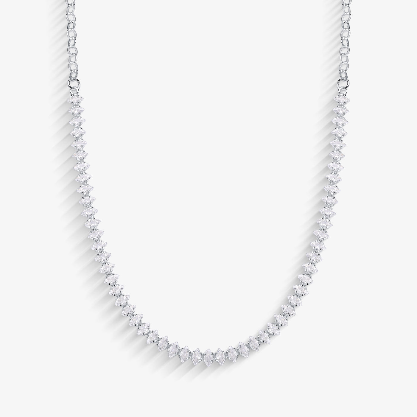 Choker Cristais de Zircônia Folheado a Prata