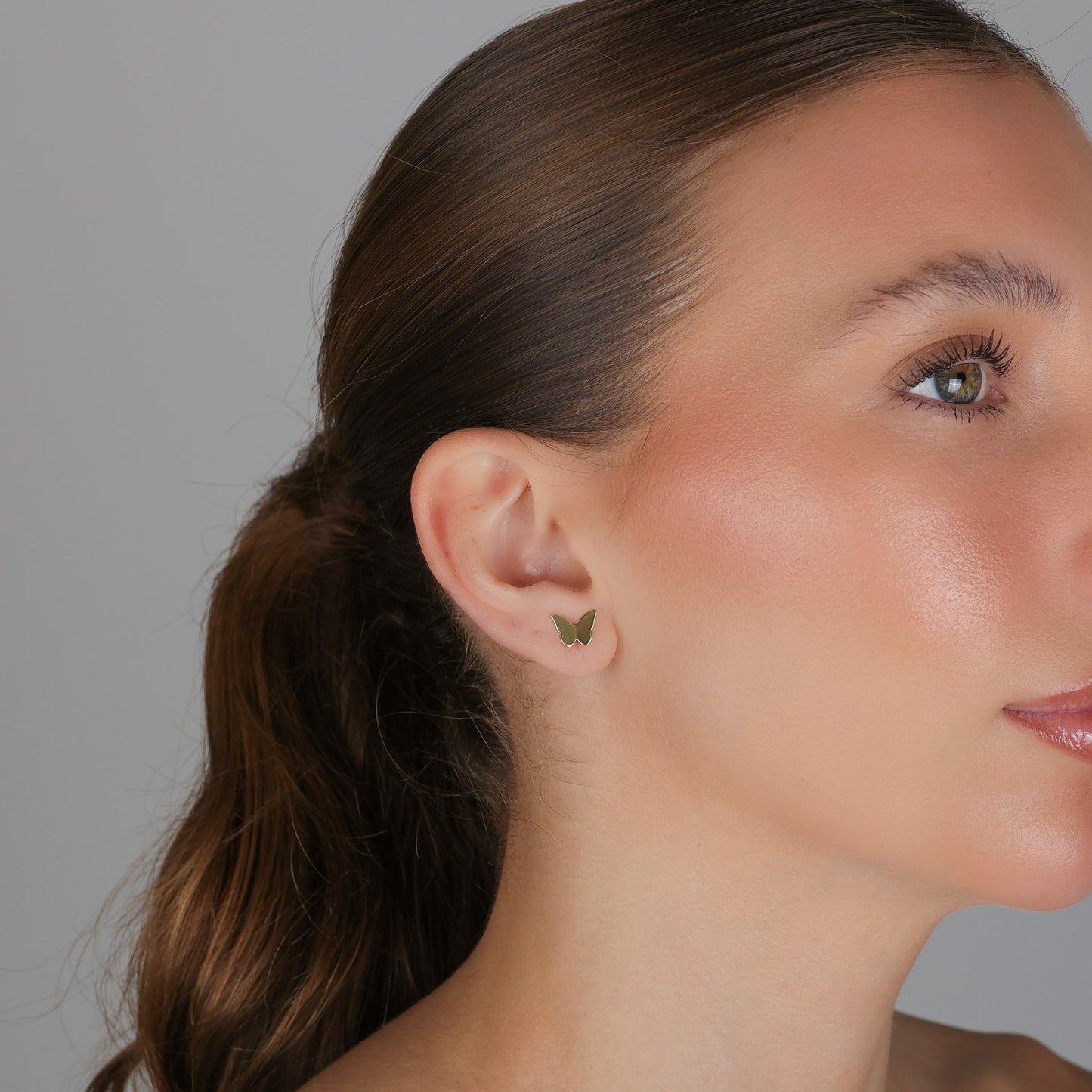 Brinco Borboleta Lisa Folheado a Ouro 18K