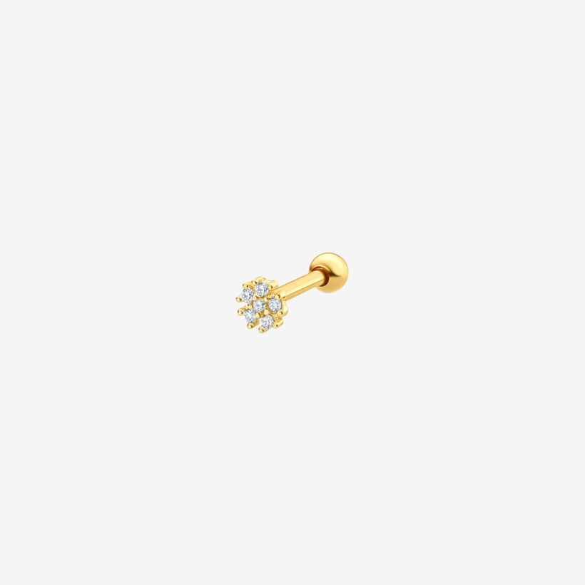 Piercing Helix Florzinha Folheado a Ouro 18k