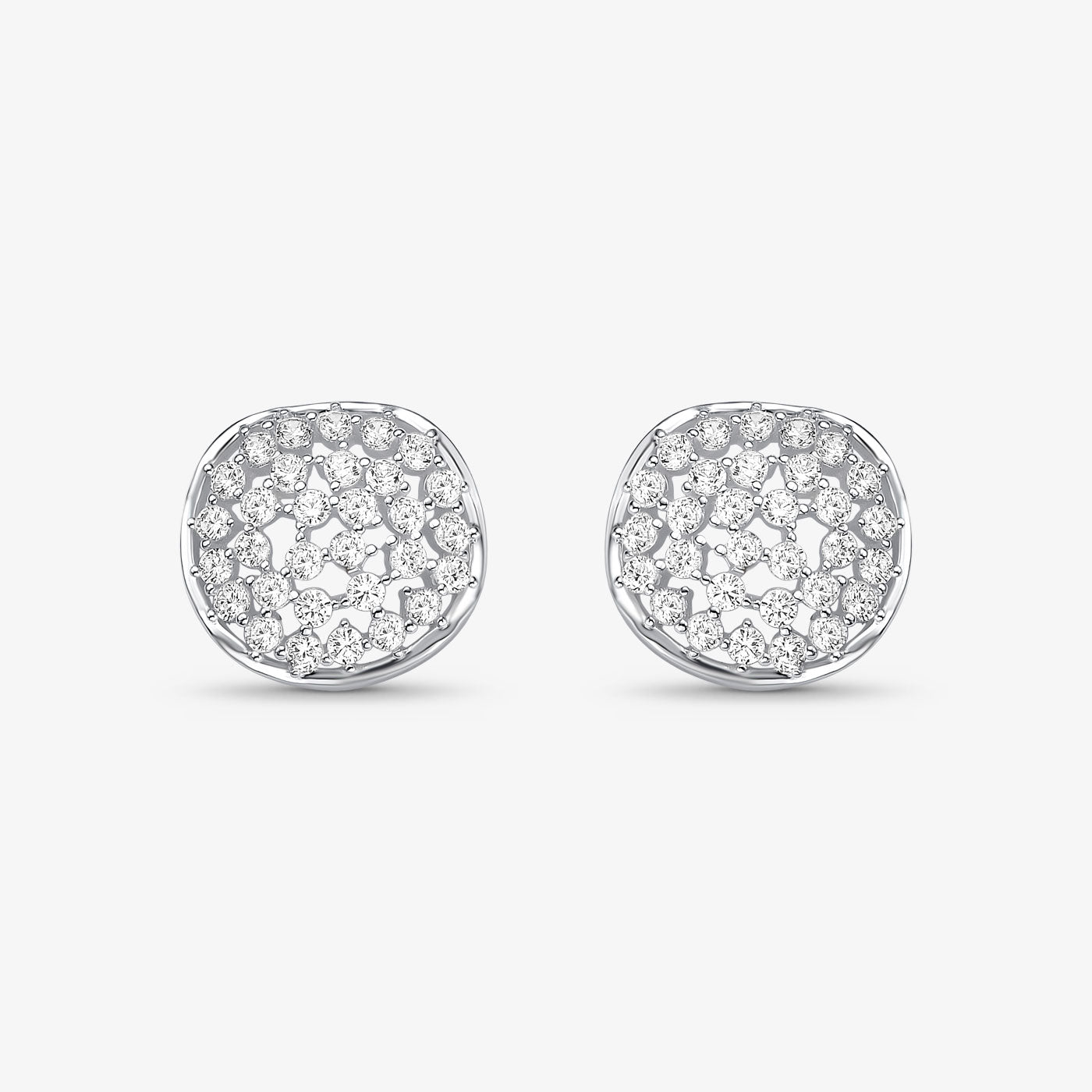 Brinco Escudo de Cristais Folheado a Prata