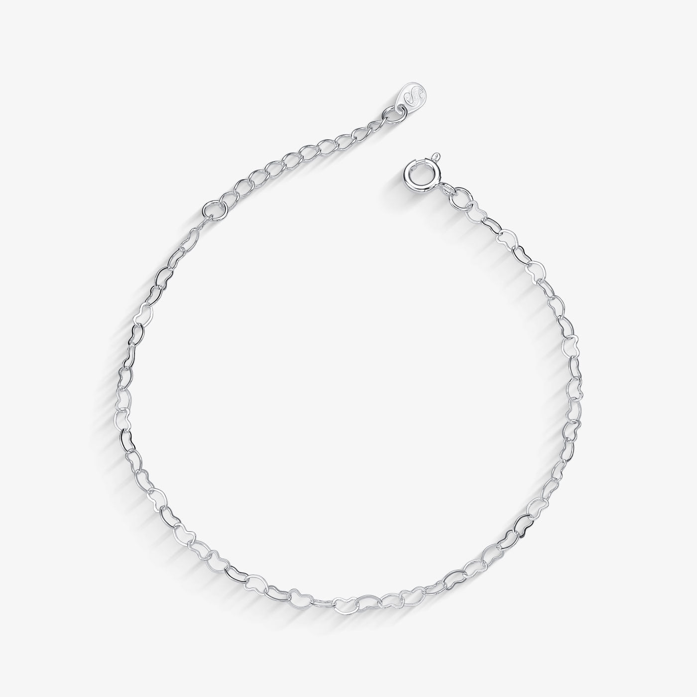 Pulseira Mini Corações Folheado a Prata