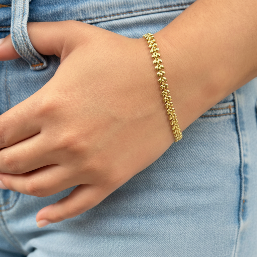 Pulseira Escama Folheado a Ouro 18k