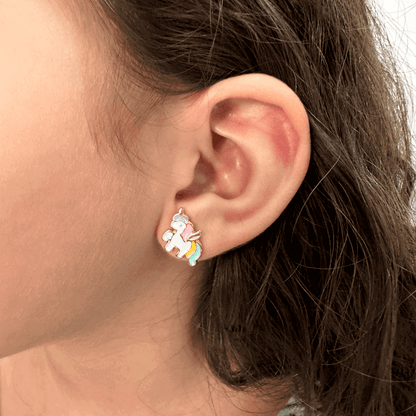 Brinco Infantil Unicórnio Folheado a Ouro 18k