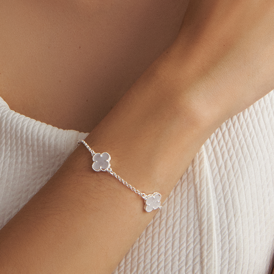 Pulseira Trevo Branco