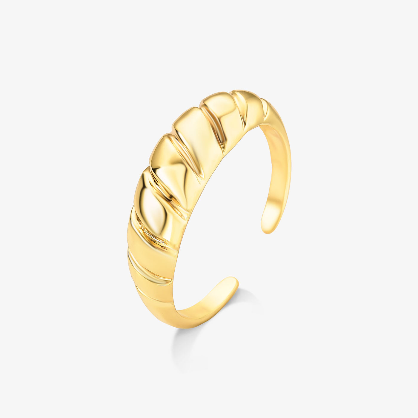 Anel Regulável Croissant Folheado a Ouro 18k