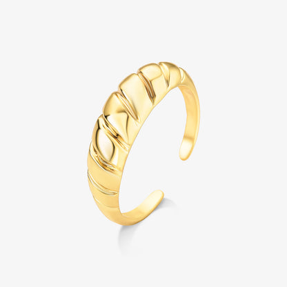 Anel Regulável Croissant Folheado a Ouro 18k