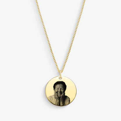 Colar Medalha com Foto Personalizado Folheado a Ouro 18K