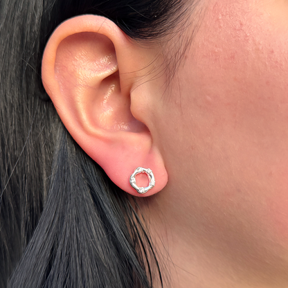 Brinco Circulo Irregular Folheado a Prata