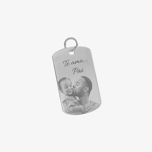Pingente Aço Retangular Personalizado